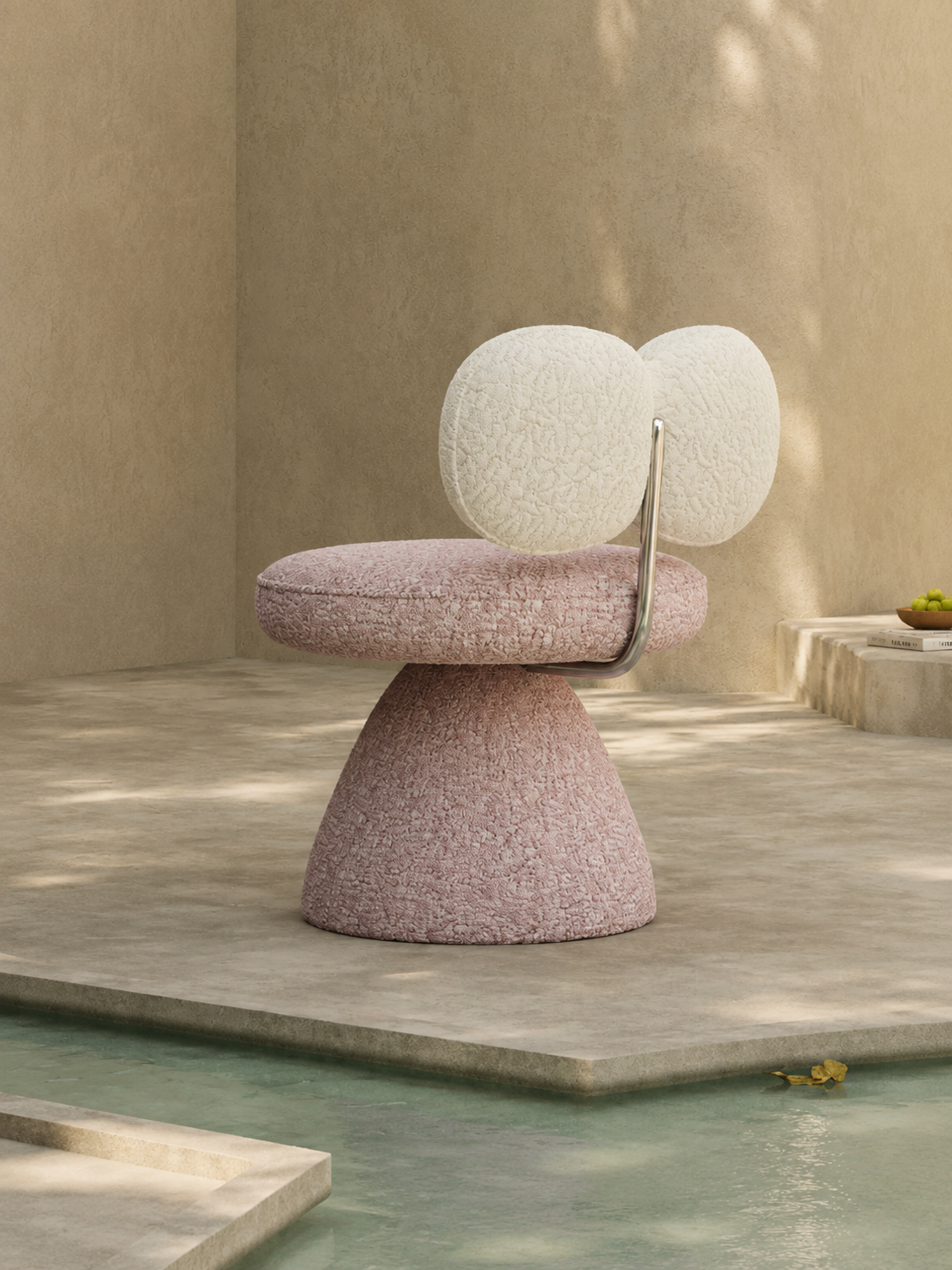 Cloud Shape Swivel Accent Stool